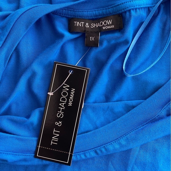 NWT Tint & Shadow Blue Short Sleeve Top Size 1X - Picture 4 of 6